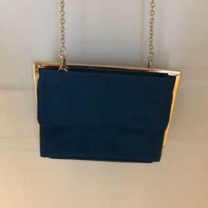 Beautiful soft blue velvet handbag